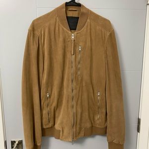 All Saints Suede Bomber Jacket
